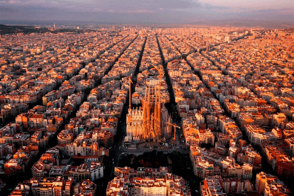 vista desde el cielo de barcelona